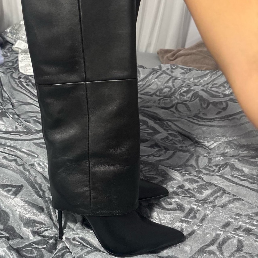 Steve Madden SMITH Black Heeled Leather Boots